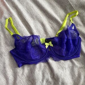 Victorias Secret Very Sexy Lace Bra - Bright Purple and Lime